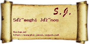 Sümeghi János névjegykártya