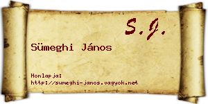 Sümeghi János névjegykártya